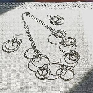Necklace & Earrings Set Glimmering Circles